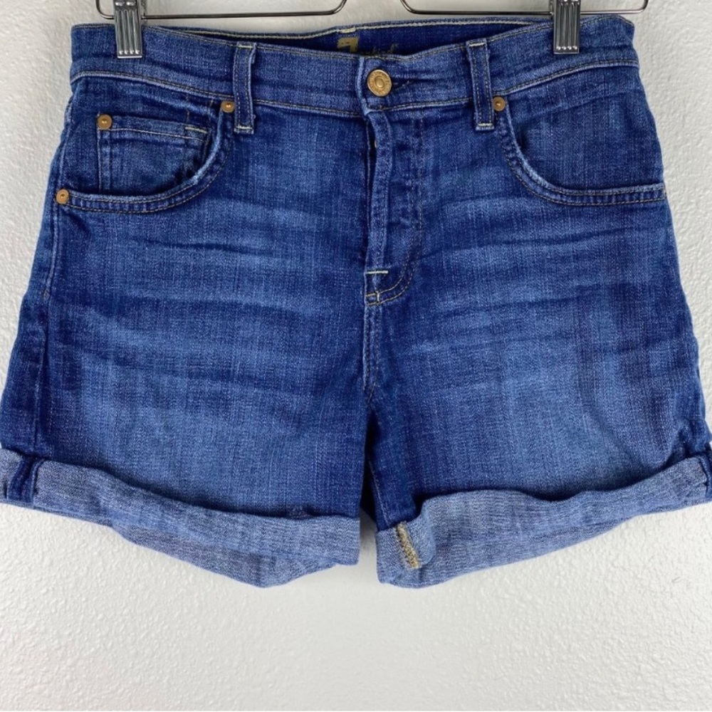 7 For All Mankind Cuffed Button Fly Jean Shorts 26
